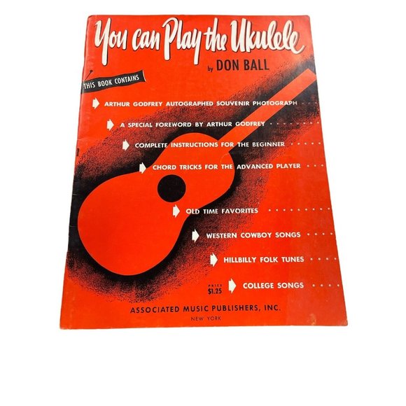 You Can Play the Ukulele Don Ball 1950 21 songs Beginner Instruction Vintage - Picture 1 of 3